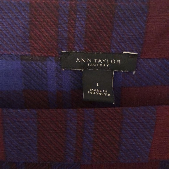 Ann Taylor Plaid Blouse - Picture 3 of 4